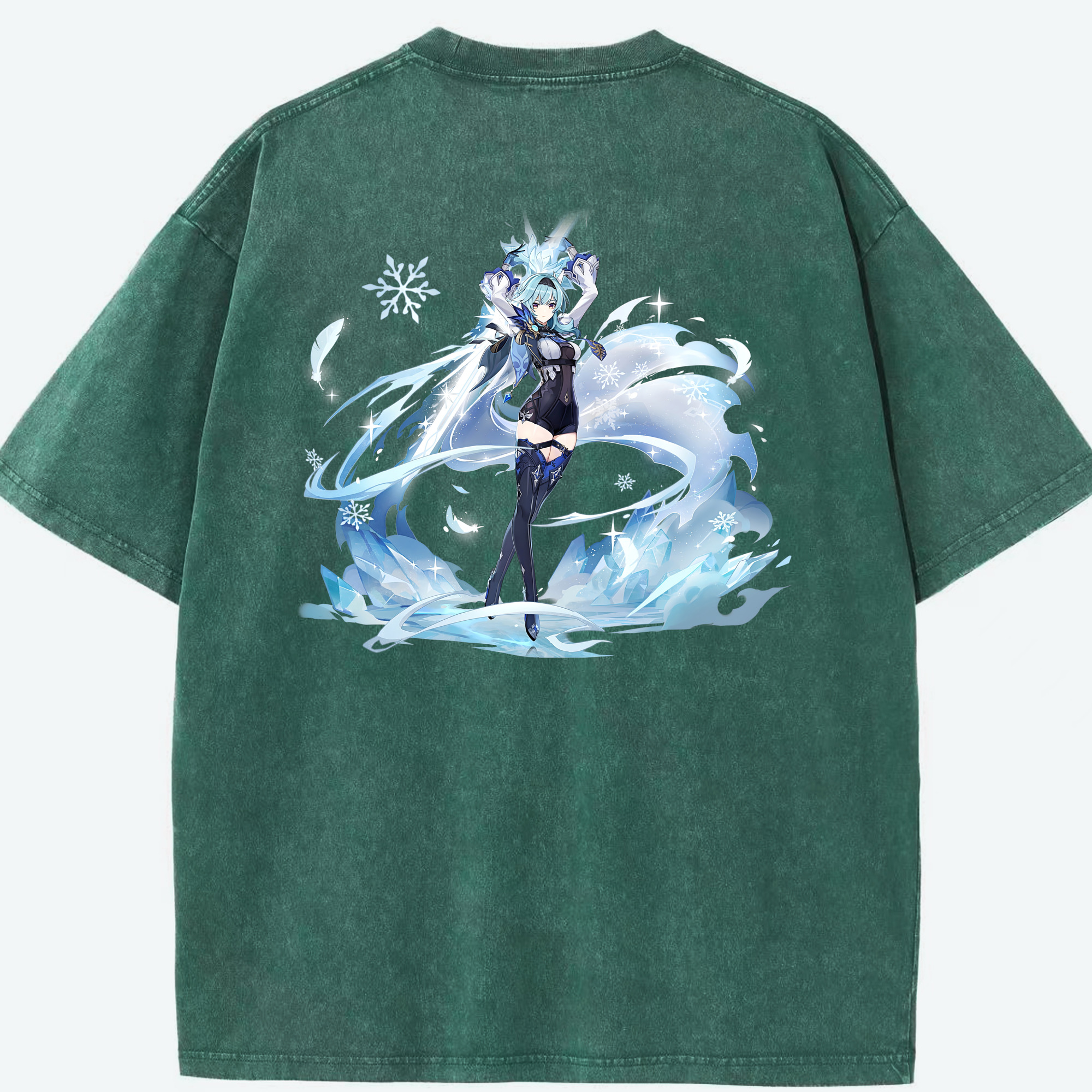 げんし神 优菈 ゆうら genshin Yūra 綿100% ヴィンテージ風 半袖Tシャツ（背面プリント）